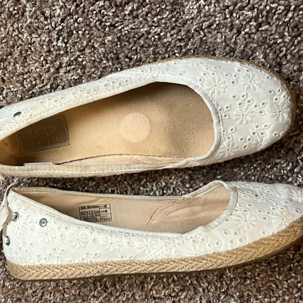 UGG Cream Espadrille Shoes with Classic Design